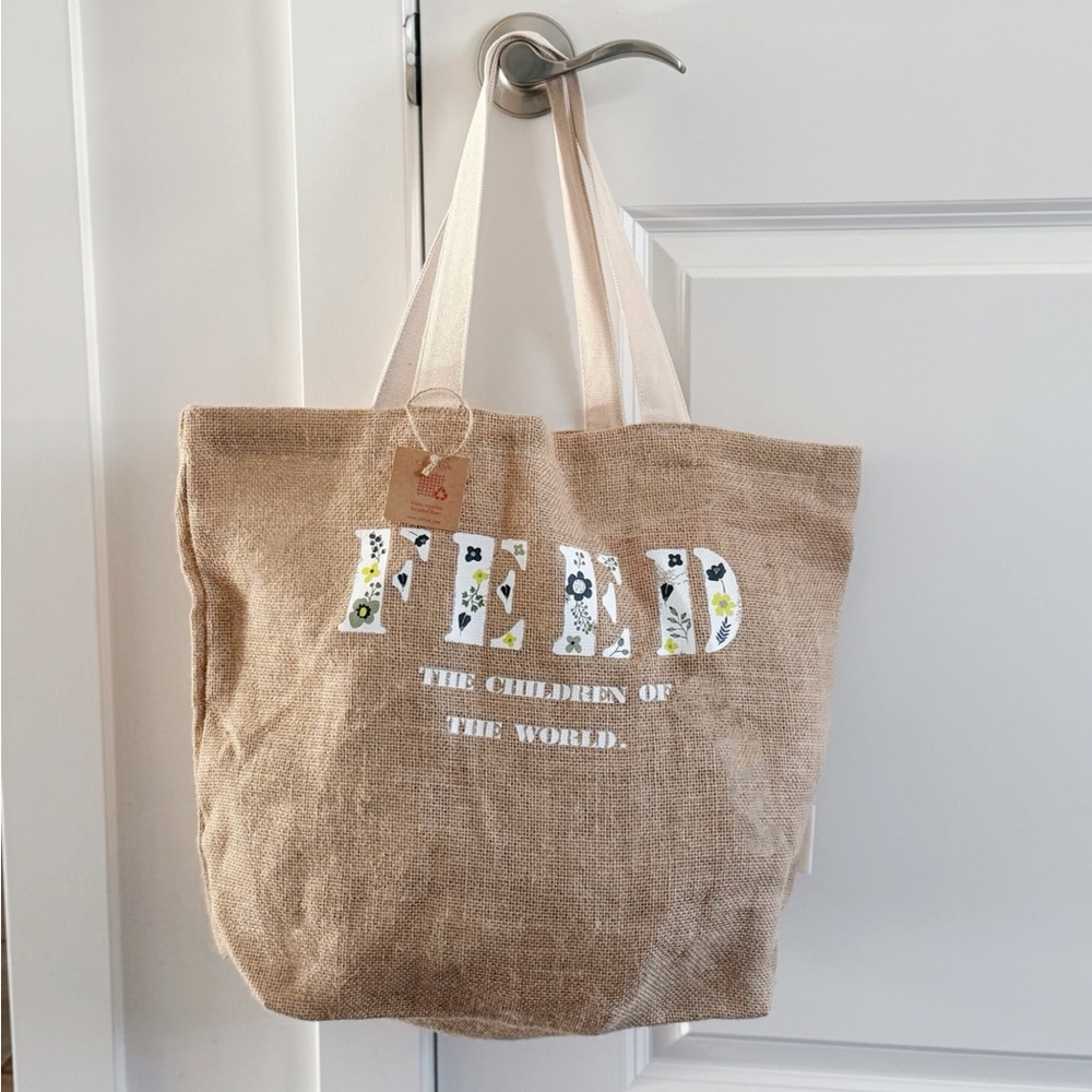 Clarins Linen Feed Tote Bag